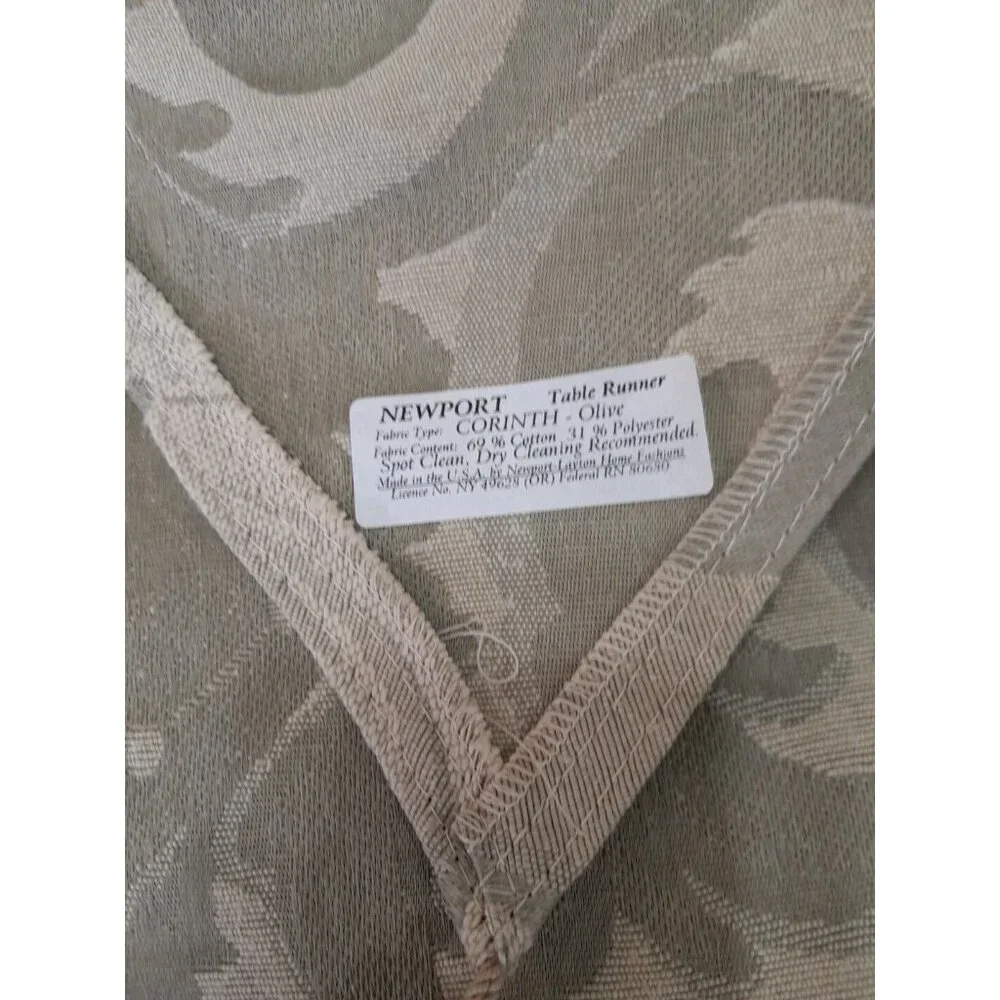 2 Newport Olive Green Table Runners 68